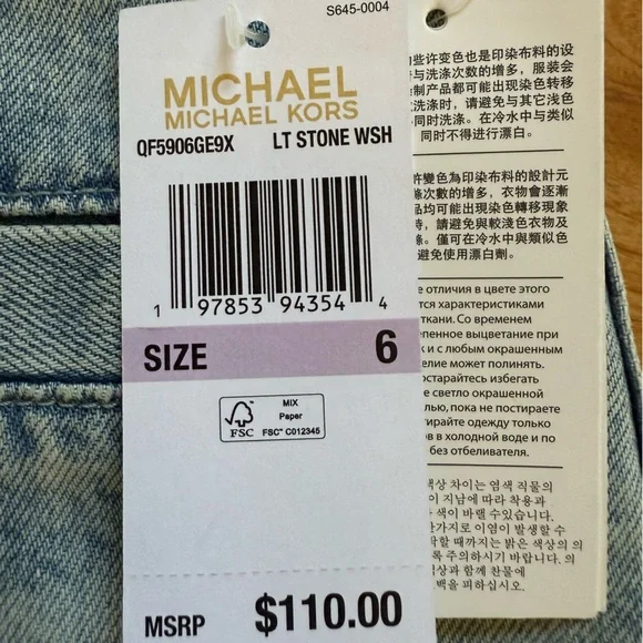 Michael Kors Women Sz 6 Blue Selma Crop Wide Leg Denim Jeans Pant Cotton Lyocell - Picture 6 of 14